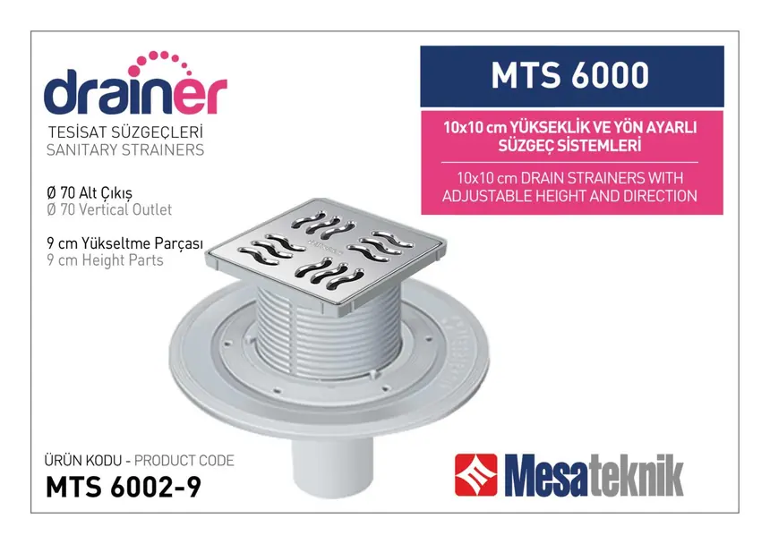 MTS 6000 10 cm Height- & Direction-Adjustable Plumbing Systems