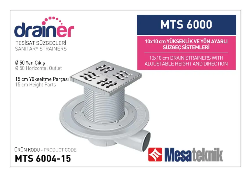 MTS 6000 10 cm Height- & Direction-Adjustable Plumbing Systems