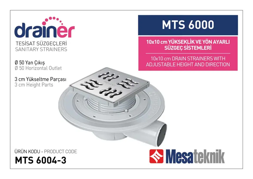 MTS 6000 10 cm Height- & Direction-Adjustable Plumbing Systems