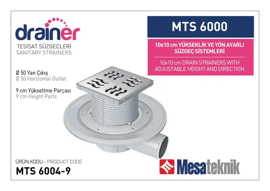 MTS 6000 10 cm Height- & Direction-Adjustable Plumbing Systems