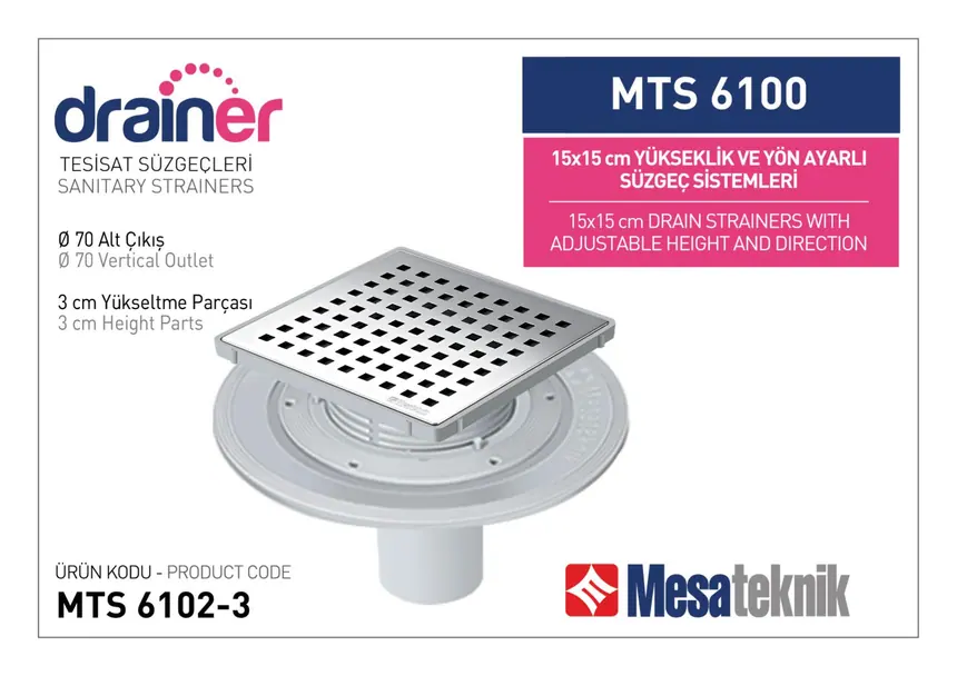 MTS 6100 15 cm Height- & Direction-Adjustable Plumbing Systems