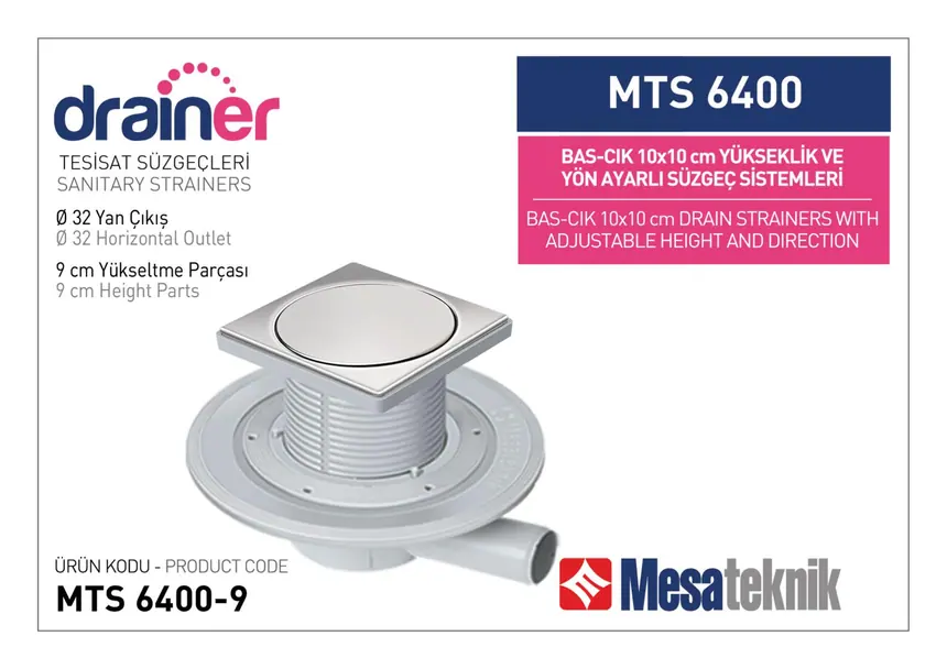 MTS 6400 10 cm Push-Open Height- & Direction-Adjustable Plumbing Systems
