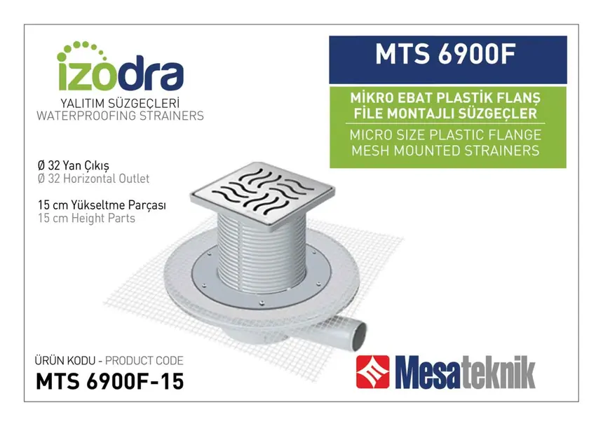 MTS 6900F Fileli Plastik Flanş Montajlı Süzgec Sistemleri Mikro Ebat