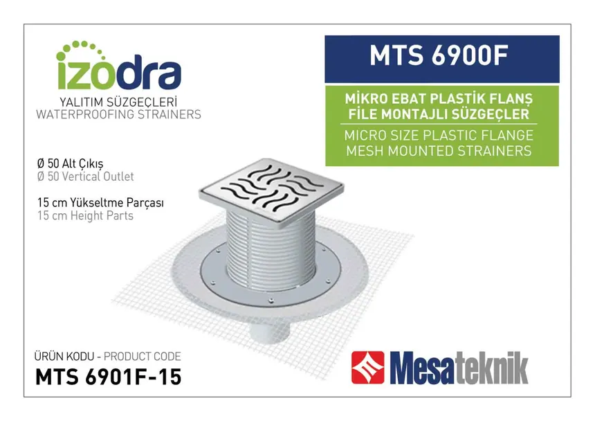 MTS 6900F Fileli Plastik Flanş Montajlı Süzgec Sistemleri Mikro Ebat