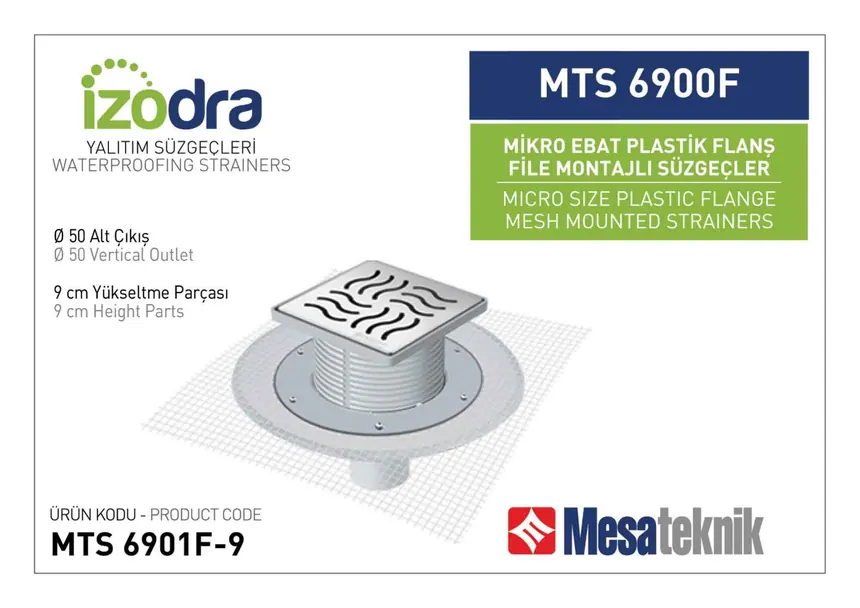 MTS 6900F Fileli Plastik Flanş Montajlı Süzgec Sistemleri Mikro Ebat