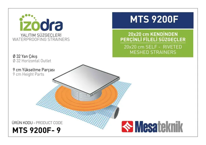MTS 9200F Kendinden Riveted Mesh Drain Systems 20 cm Square