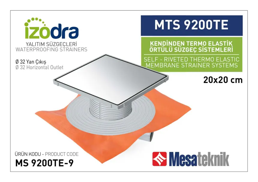 MTS 9200TE Kendinden Riveted Membrane-Covered Drain Systems 20 cm Square