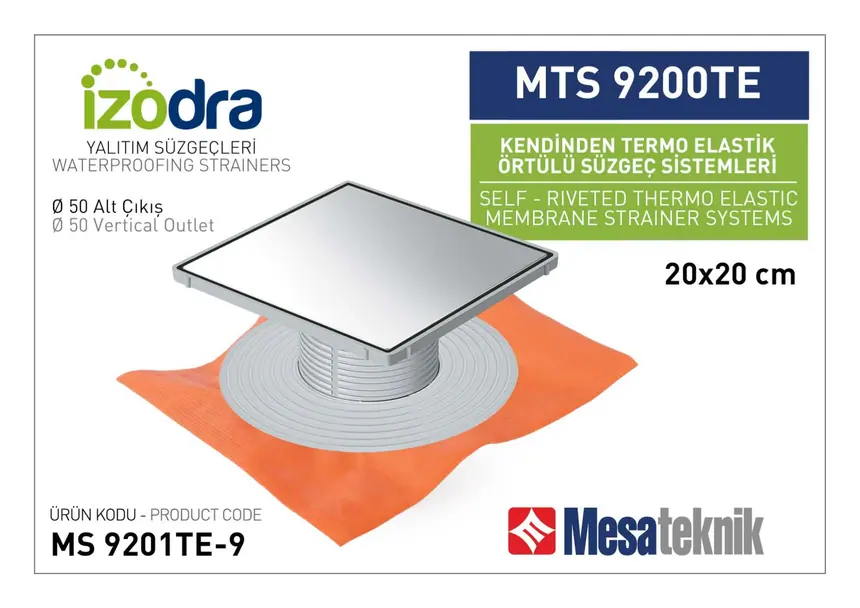 MTS 9200TE Kendinden Riveted Membrane-Covered Drain Systems 20 cm Square