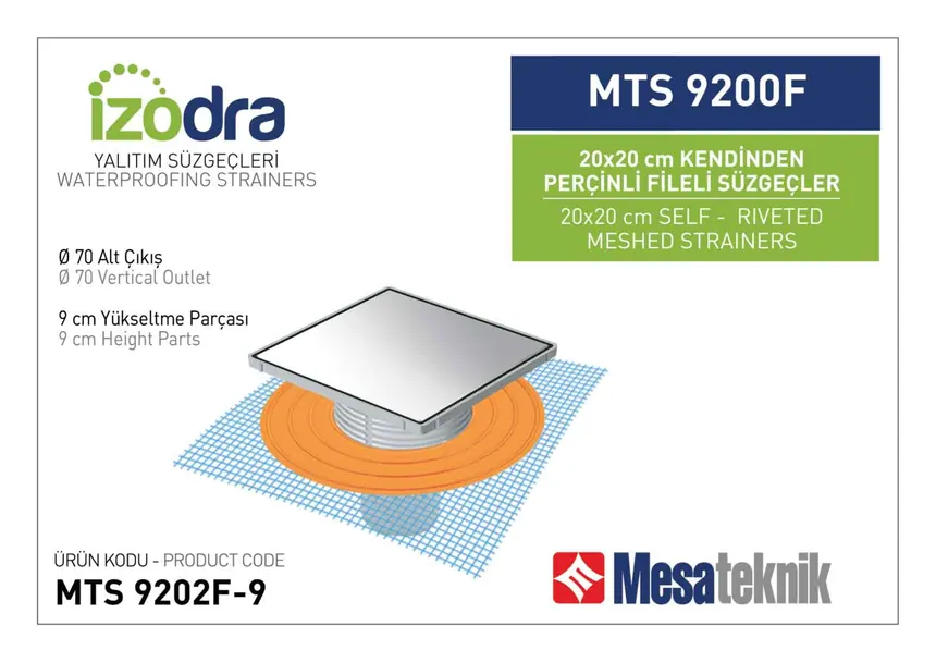 MTS 9200F Kendinden Riveted Mesh Drain Systems 20 cm Square