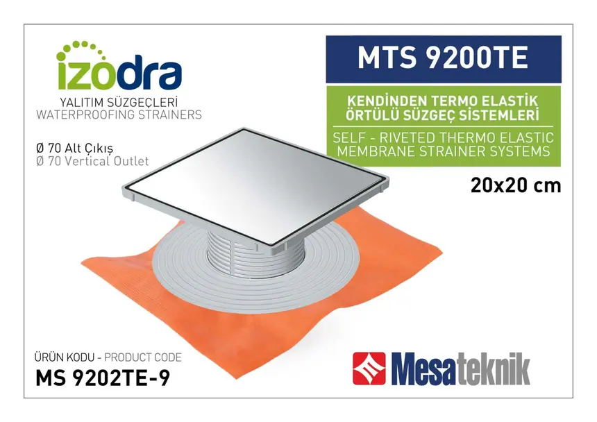 MTS 9200TE Kendinden Riveted Membrane-Covered Drain Systems 20 cm Square