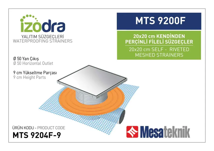 MTS 9200F Kendinden Riveted Mesh Drain Systems 20 cm Square