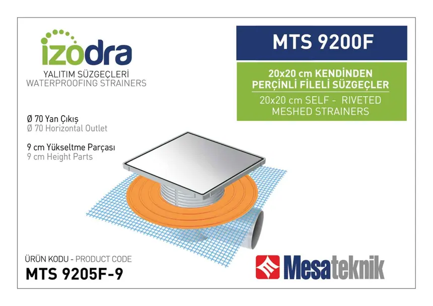 MTS 9200F Kendinden Riveted Mesh Drain Systems 20 cm Square