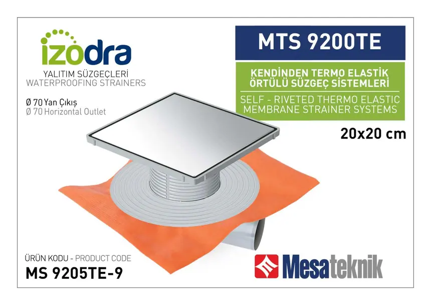 MTS 9200TE Kendinden Riveted Membrane-Covered Drain Systems 20 cm Square