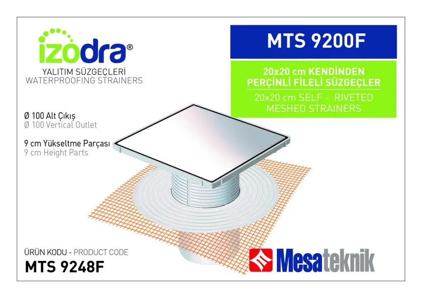 MTS 9200F Kendinden Riveted Mesh Drain Systems 20 cm Square