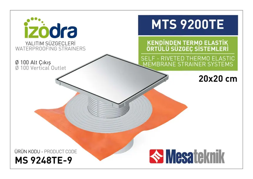 MTS 9200TE Kendinden Riveted Membrane-Covered Drain Systems 20 cm Square