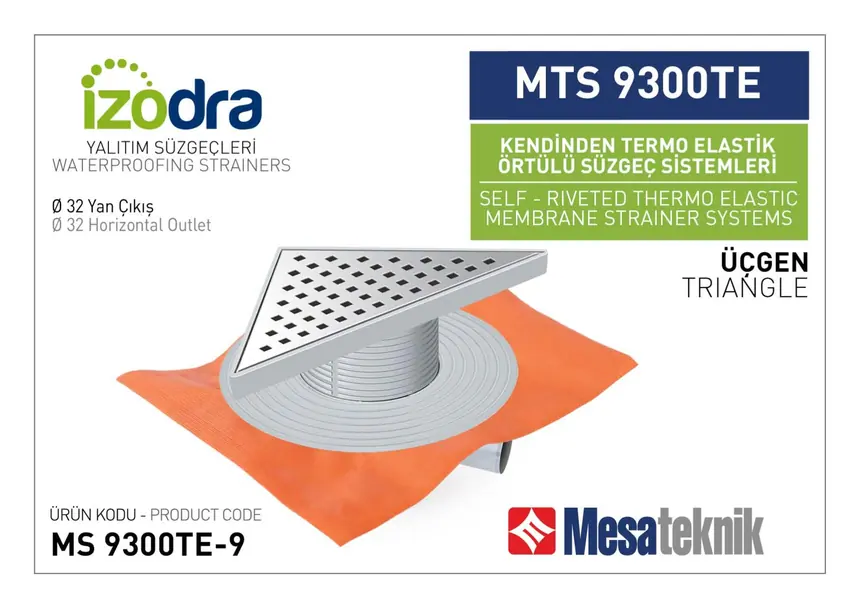 MTS 9300TE Kendinden Riveted Membrane-Covered Drain Systems 20 cm Triangular