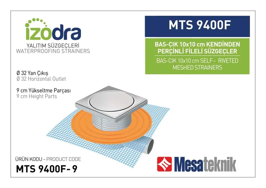 MTS 9400F Kendinden Riveted Mesh Drain Systems 10 cm Push-Open