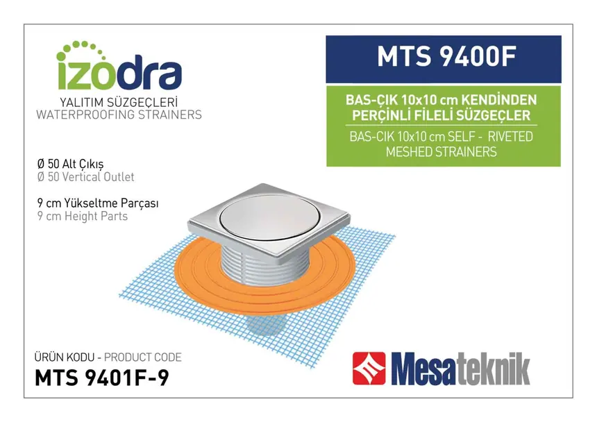 MTS 9400F Kendinden Riveted Mesh Drain Systems 10 cm Push-Open