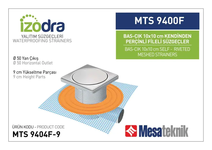 MTS 9400F Kendinden Riveted Mesh Drain Systems 10 cm Push-Open