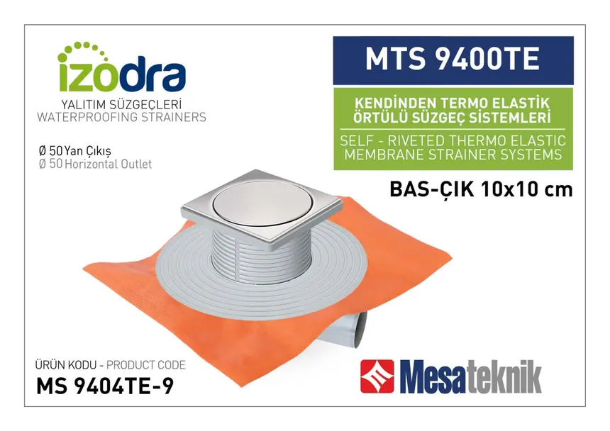 MTS 9400TE Kendinden Riveted Membrane-Covered Drain Systems 10 cm Push-Open