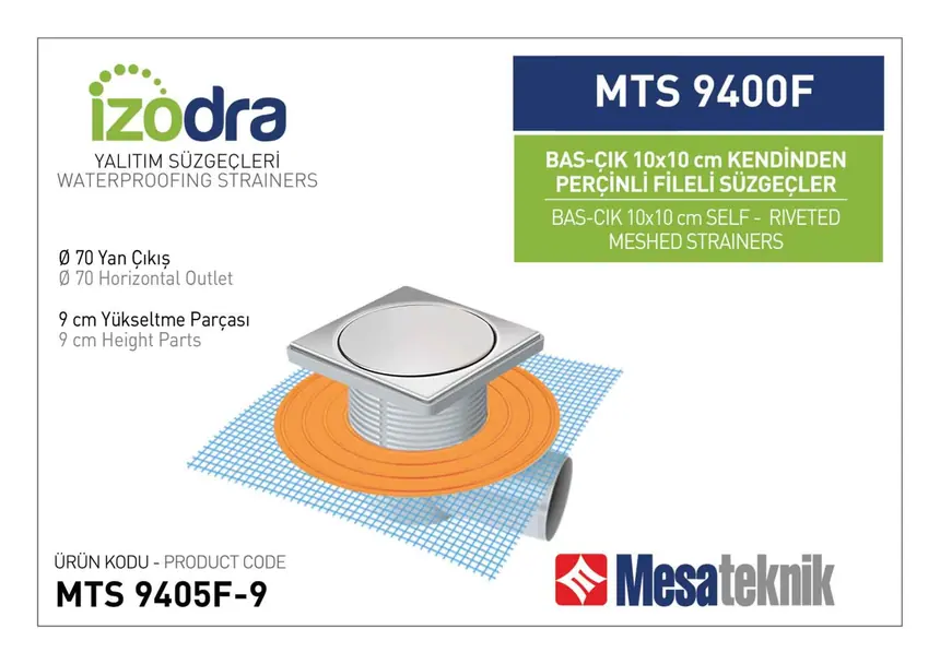 MTS 9400F Kendinden Riveted Mesh Drain Systems 10 cm Push-Open
