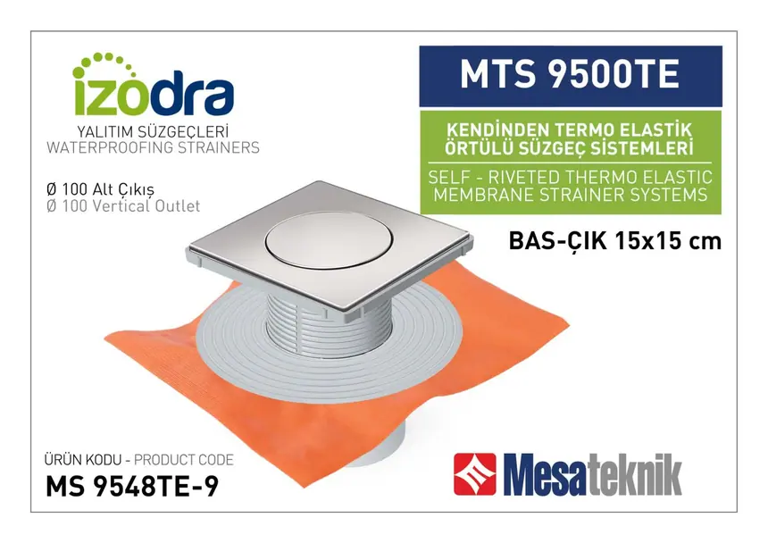 MTS 9500TE Kendinden Percinli Örtülü Suzgec Sistemleri 15 cm BasÇık