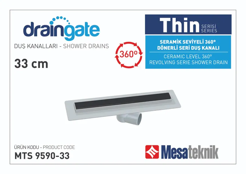 MTS 9590 Thin Serisi 360º Dönerli Gri Gövde