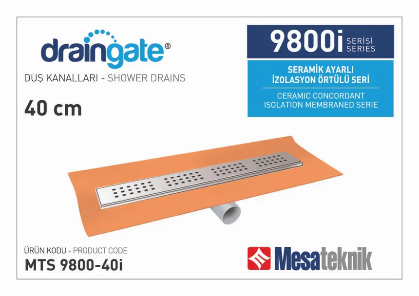 MTS 9800I Tile-Adjustable Waterproofing Membrane-Covered Stainless With Riser