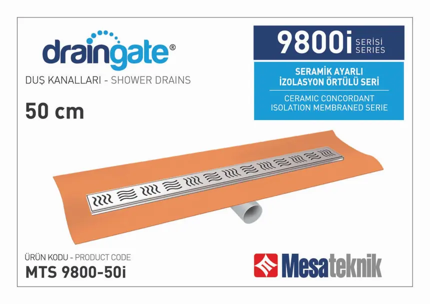 MTS 9800I Tile-Adjustable Waterproofing Membrane-Covered Stainless With Riser